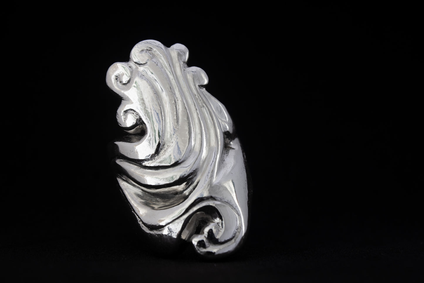Lost wax cast sterling silver sculptural ring handmade in Ireland