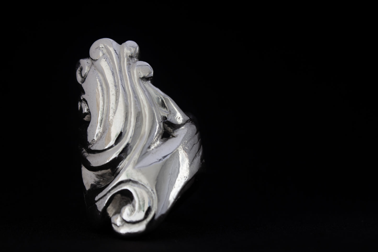 Lost wax cast sterling silver sculptural ring handmade in Ireland