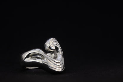 one of a kind sterling silver sculptural ring handmade Ireland