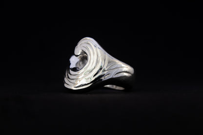 one of a kind sterling silver sculptural ring handmade Ireland black background